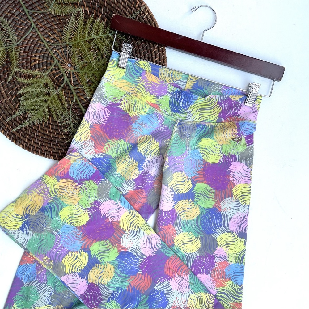 Protokolo Womens Yoga Pants Flared Leg Colorful Stretch Dance Barre Medium
